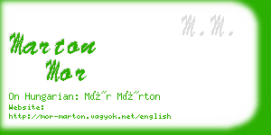 marton mor business card